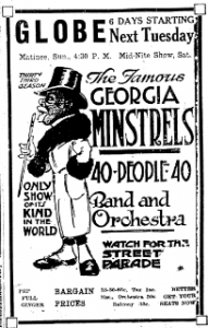 minstrel show ad snipped